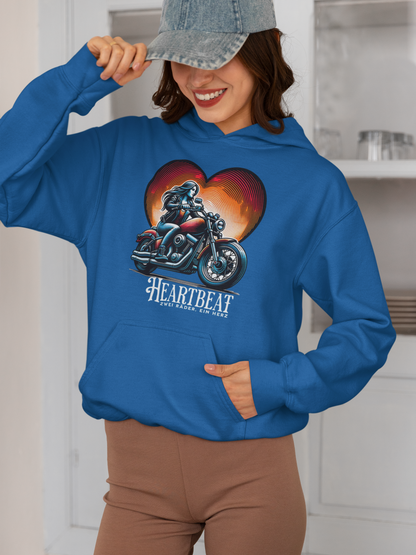 Heartbeat – Zwei Räder, Ein Herz. Cooles Design für Bikerinnen und Frauen auf dem Motorrad - Premium Unisex Hoodie