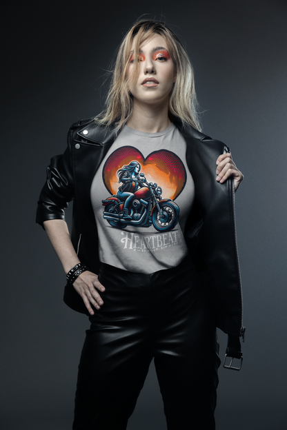 Heartbeat – Zwei Räder, Ein Herz. Cooles Design für Bikerinnen und Frauen auf dem Motorrad - Ladies Premium Shirt