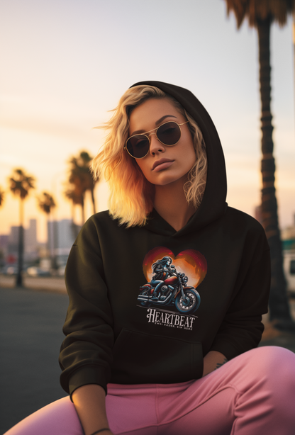 Heartbeat – Zwei Räder, Ein Herz. Cooles Design für Bikerinnen und Frauen auf dem Motorrad - Premium Unisex Hoodie