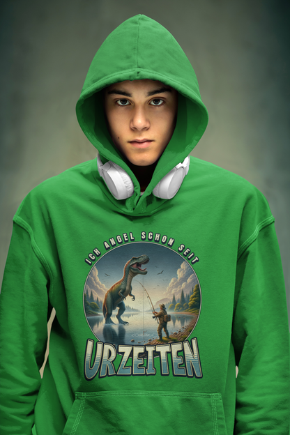 Ich angel schon seit Urzeiten - Unisex Hoodie für Anglerinnen und Angler