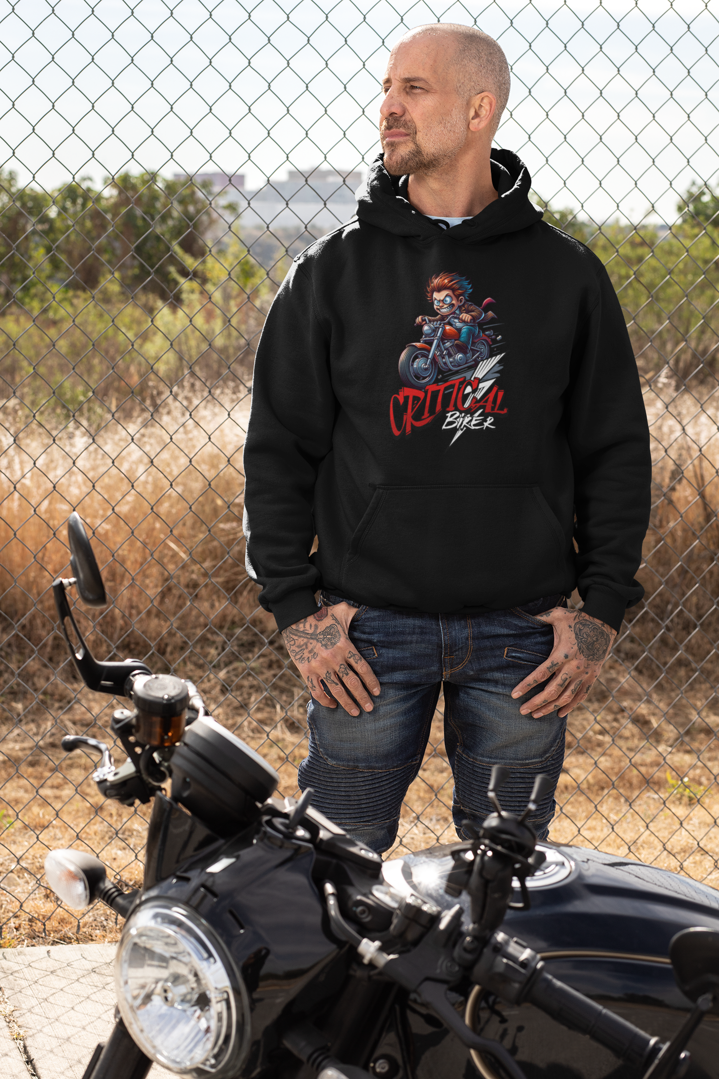 Critical Biker - Design für verrückte Motorradfahrer und -fahrerinnen - Basic Unisex Hoodie