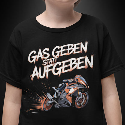 Gas geben statt aufgeben rotes  Motorraddesign - Kids Premium Shirt