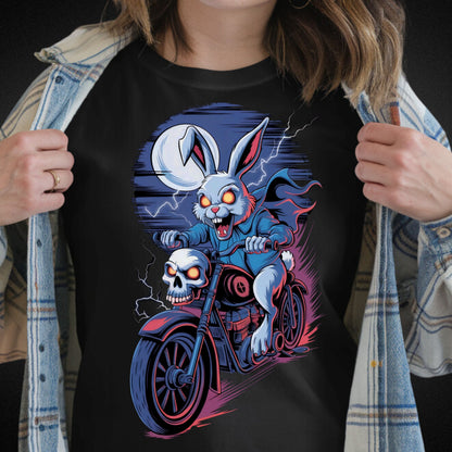 Horror Hase auf Motorrad Ladies Shirt – Einzigartige, Furchteinflößende Mode! - Ladies Premium Shirt