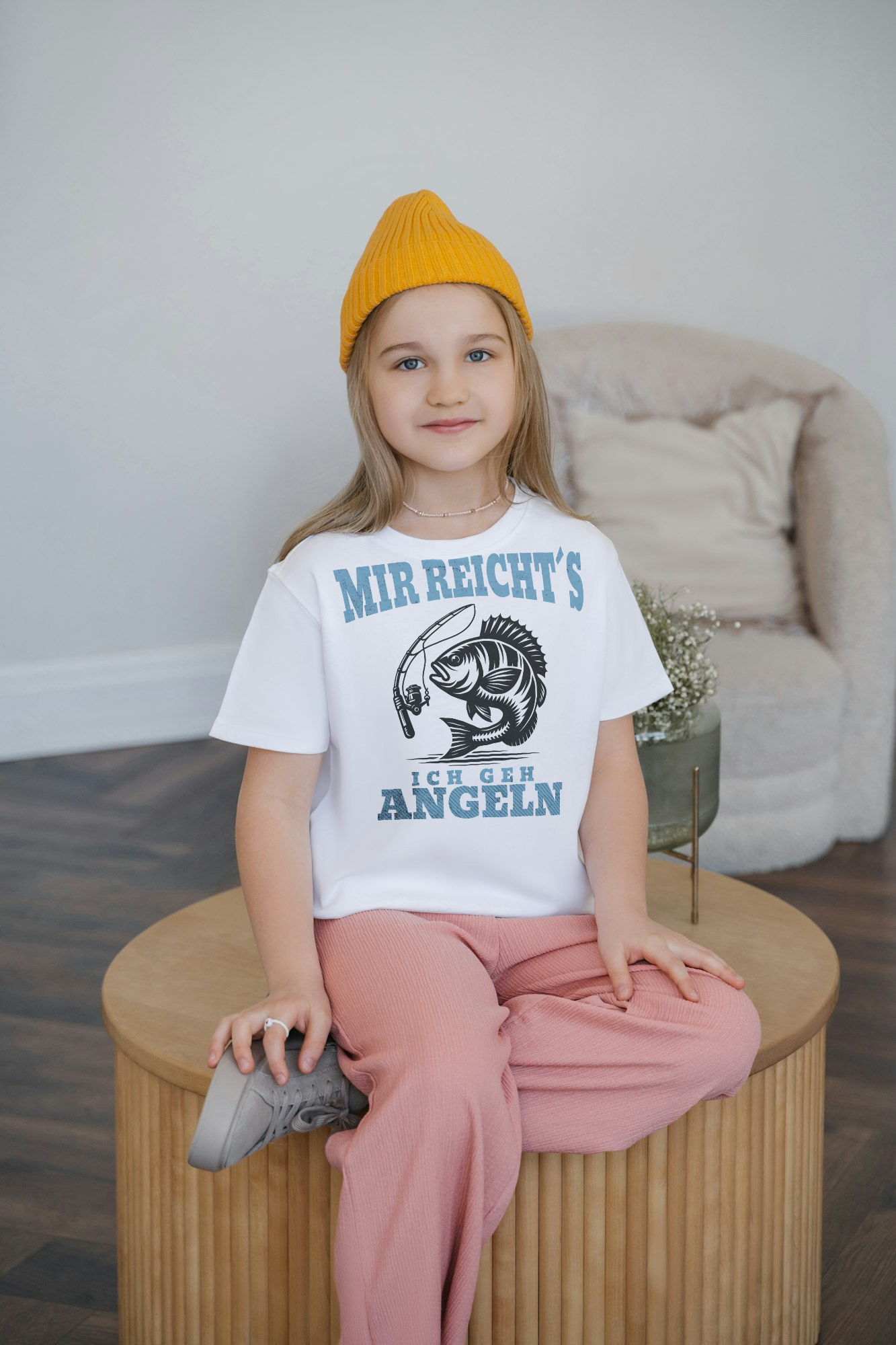 Kinder T-Shirt mit lustigem Spruch: 'Mir reicht's, ich gehe angeln' - Fisch & Angelruten Motiv - Kids Premium Shirt