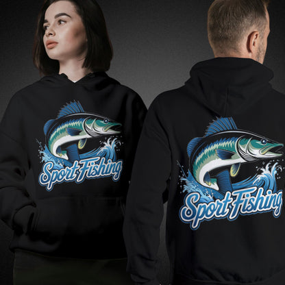 Sport Fishing Hoodie – Perfektes Design mit coolem Fisch und Spruch - Premium Unisex Hoodie