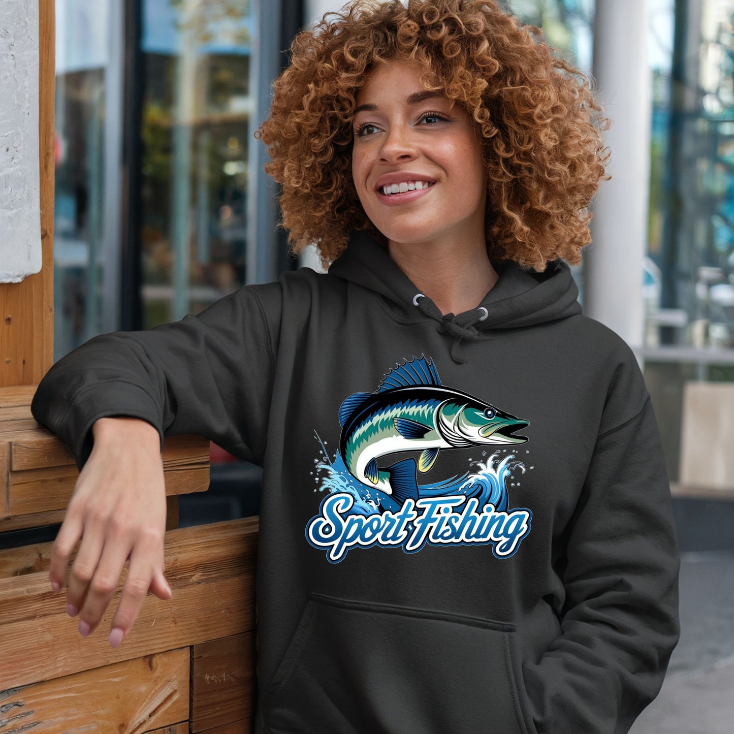 Sport Fishing Hoodie – Perfektes Design mit coolem Fisch und Spruch - Premium Unisex Hoodie