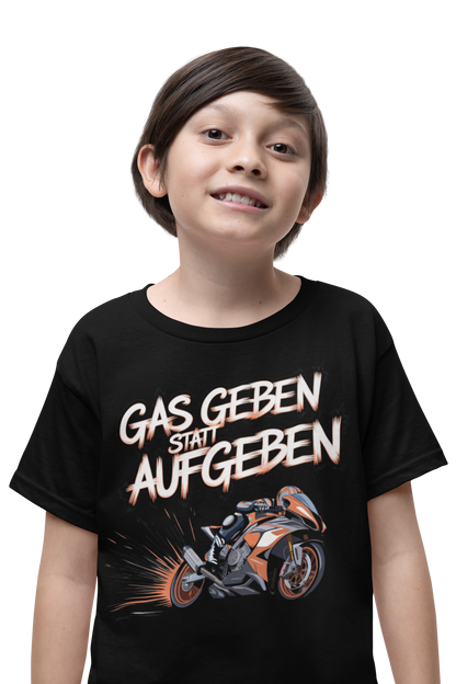 Gas geben statt aufgeben rotes  Motorraddesign - Kids Premium Shirt