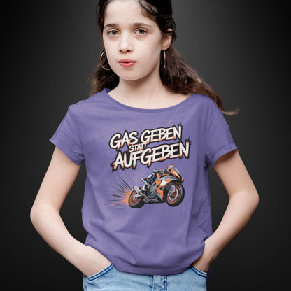 Gas geben statt aufgeben rotes  Motorraddesign - Kids Premium Shirt