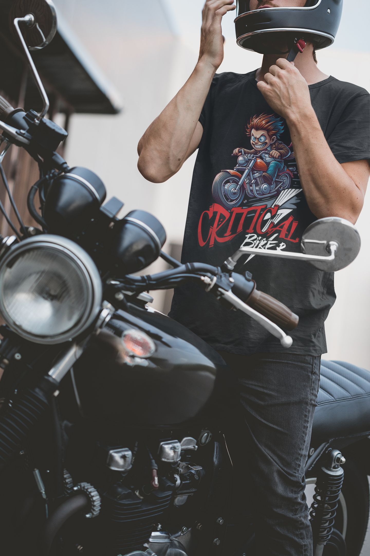 Critical Biker - Design für verrückte Motorradfahrer und -fahrerinnen - Premium Shirt